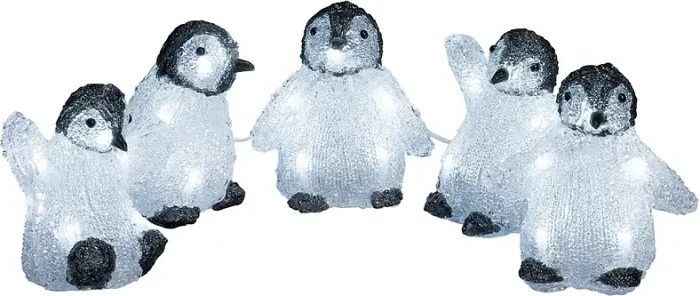 Konstsmide Acryl Motiv Babypinguin-Set LED 40x tageslichtweiß, 5 Stück