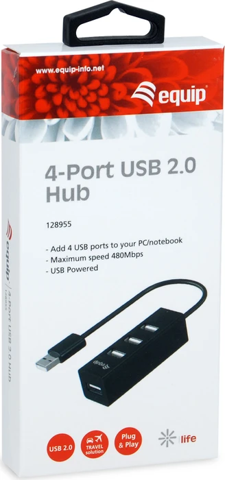 Equip 4 Port USB 2.0 Hub, USB-A 2.0 [Stecker]