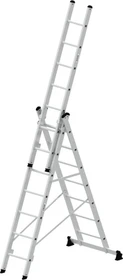 Günzburger Steigtechnik Alu 3-tlg. Teleskop-Mehrzweckleiter, 3x 11 Stufen