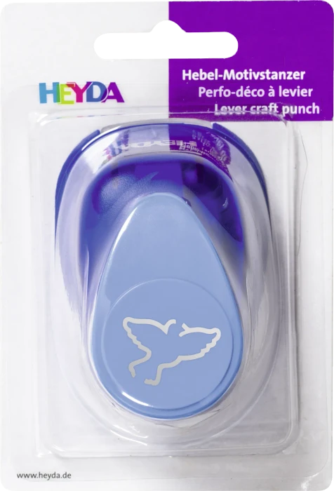 Heyda Hebel-Motivstanzer groß, Pop-Up Taube, blau, 25mm