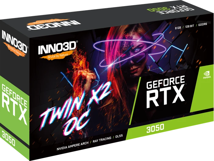 INNO3D GeForce RTX 3050 Twin X2 OC, 8GB GDDR6, HDMI, 3x DP