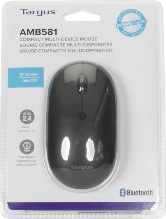 Targus Compact Multi-Device Antimicrobial Wireless Mouse schwarz, USB/Bluetooth