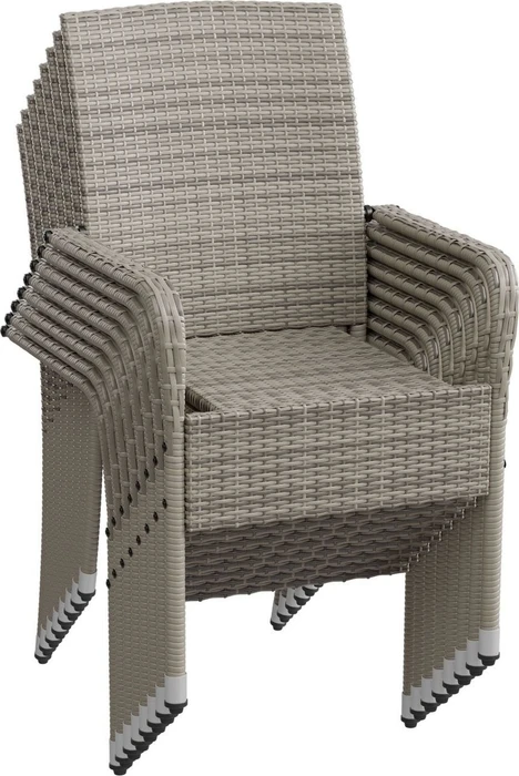 Juskys Yoro Gartensessel-Set grau-meliert