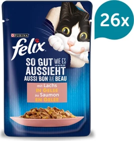 Purina Felix So gut wie es aussieht mit Lachs in Gelee, 2.21kg (26x 85g)
