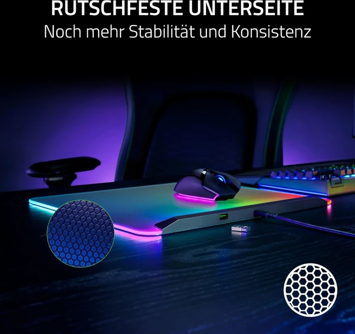 Razer Firefly V2 Pro - Fully Illuminated RGB Gaming Mouse Mat, Phantom White