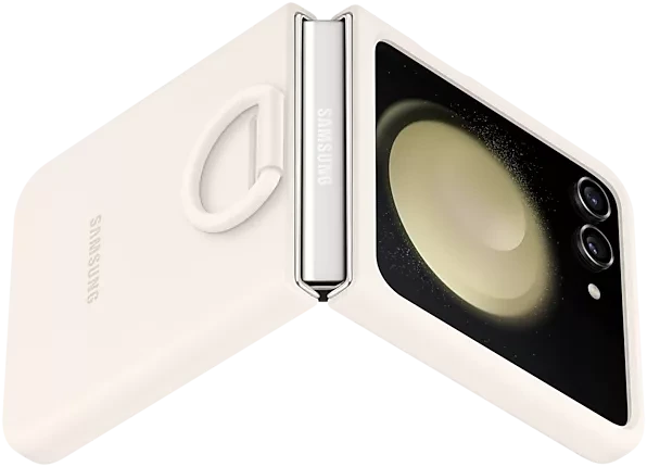 Samsung Silicone Case with Ring für Galaxy Z Flip 5 Cream