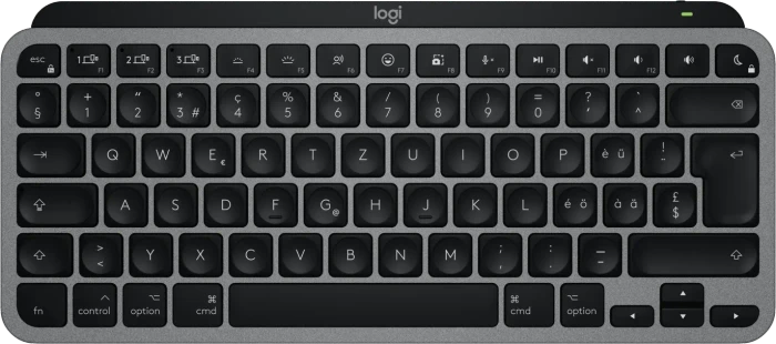 Logitech MX Keys Mini for Mac, Space Gray, schwarz/grau, LEDs weiß, Logi Bolt, USB/Bluetooth, CH