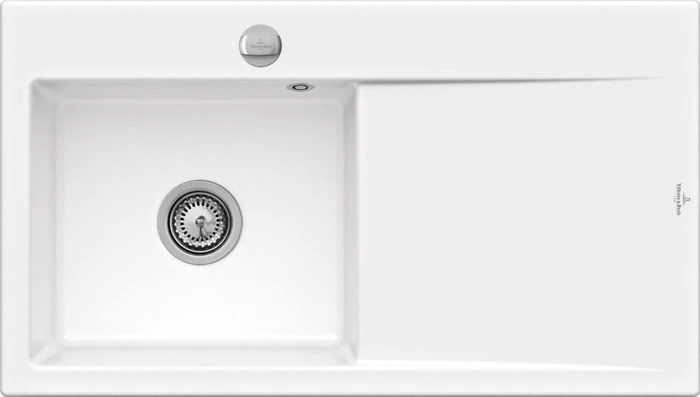 Villeroy & Boch Subway Style 50 Einbau Becken links mit Ablauffernbedienung snow white