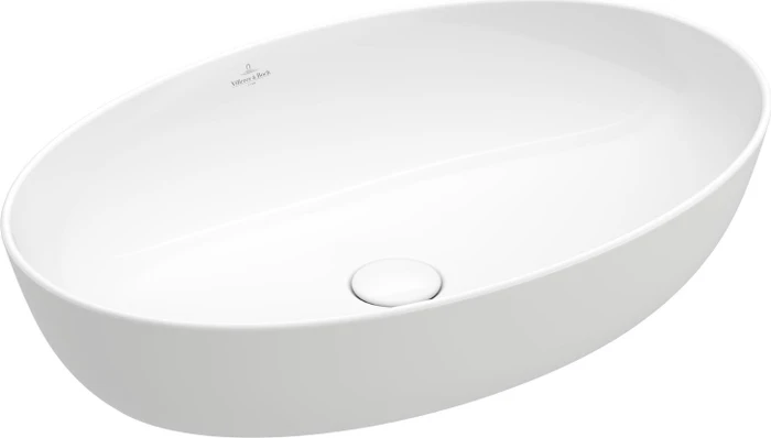 Villeroy & Boch Artis Aufsatzwaschbecken 610x410x130mm, ohne Hahnloch, ohne Überlauf, stone white