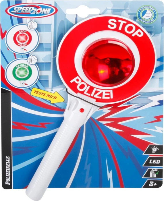 Speedzone Polizeikelle mit 2 LED-Lichtern