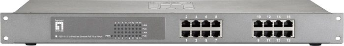 LevelOne FEP Rackmount Switch, 16x RJ-45, 480W PoE+