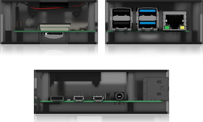 RaidSonic Icy Box IB-RP108 für Raspberry Pi 4 Modell B, transparent/schwarz