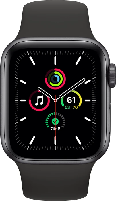 Apple Watch SE (GPS) 40mm space grau mit Sportarmband schwarz