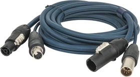 DAP Audio FP-16 Hybrid Cable - powerCON TRUE1 & 5-pin XLR IP, 15m blau