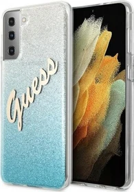 Guess Hard Cover Glitter Gradient Script für Samsung Galaxy S21+ blau