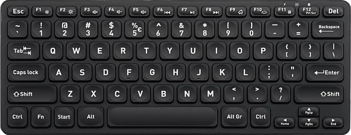 Perixx Periboard-732 Wireless Mini Keyboard, schwarz, LEDs weiß, USB, US