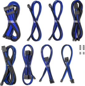 CableMod C-Series Pro ModMesh 12V-2x6 Cable Kit, Dual StealthSense, Corsair Type 4, schwarz/blau (CM-PCSR-16X2KIT-NKKB-R-SS)