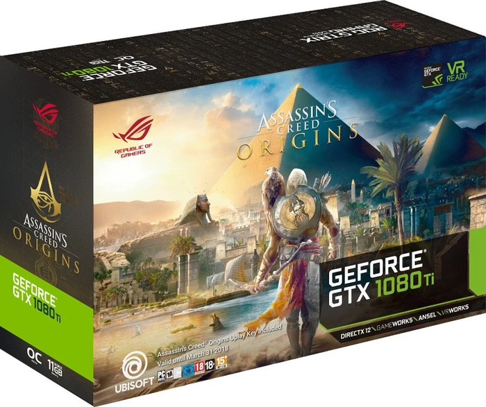 ASUS ROG Strix GeForce GTX 1080 Ti Assassin's Creed Origins Edition, AC-ORIGINS-ROG-STRIX-GTX1080TI, 11GB GDDR5X, DVI, 2x HDMI, 2x DP
