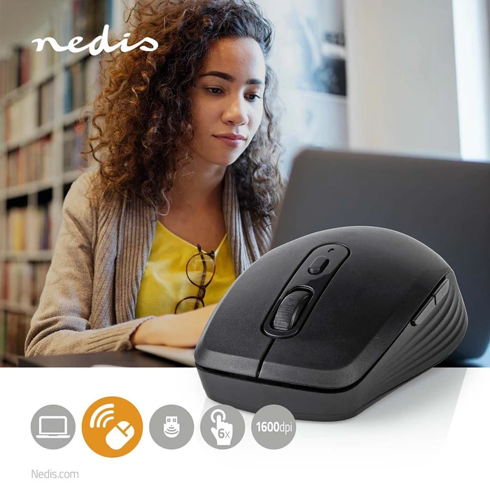 Nedis Wireless Mouse, schwarz, USB