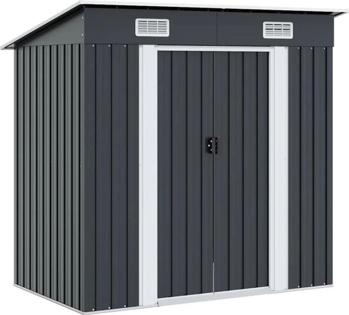 vidaXL Metall Gerätehaus 190x124cm anthrazit