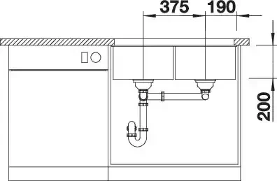 Blanco Subline 350/350-U Unterbau Doppelspüle anthrazit
