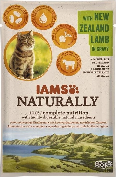 IAMS Adult Naturally mit Lamm aus Neuseeland in Sauce, 85g