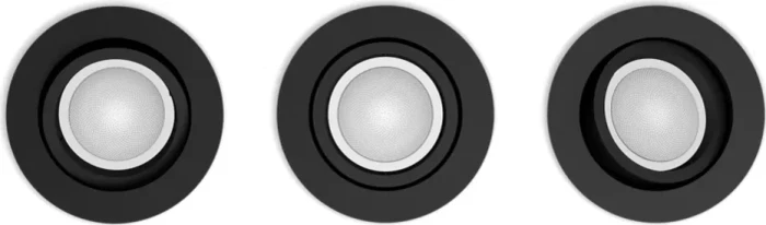 Philips Hue White and Color Ambiance Centura Einbauleuchte rund schwarz, 3 Stück