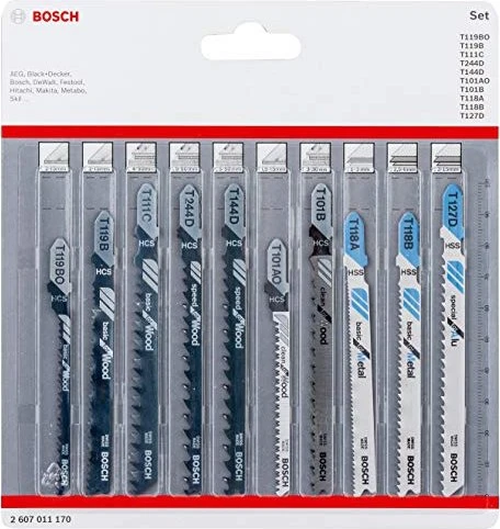 Bosch Professional Wood and Metal Stichsägeblatt-Set, 10-tlg.