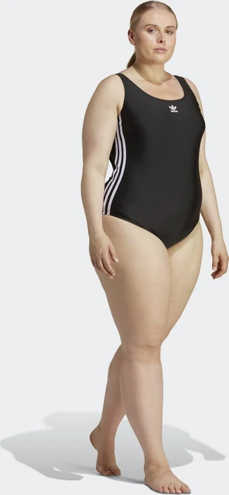 adidas Adicolor 3-Streifen Badeanzug schwarz/weiß (Damen)
