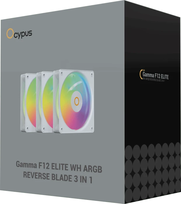 Ocypus Gamma F12 Elite WH ARGB Reverse Blade, weiß, 120mm, 3er-Pack