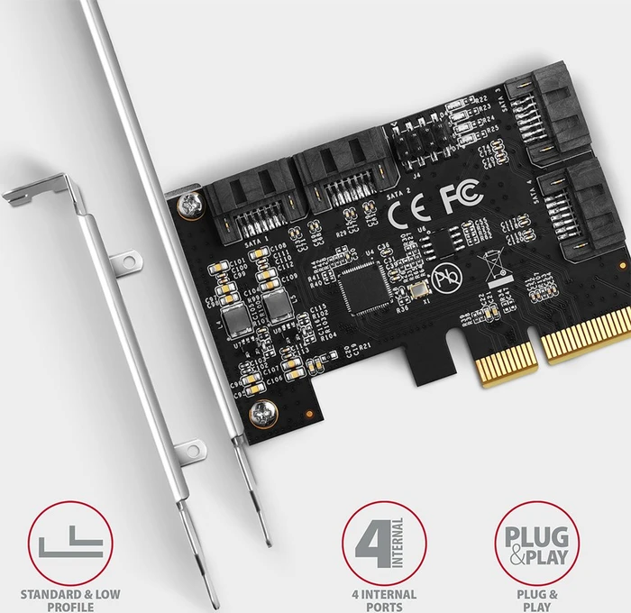 Axagon 4x SATA 6Gb/s, PCIe 3.0 x4