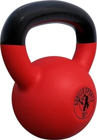 Gorilla Sports Red Rubber Kettlebell Hantel 16kg