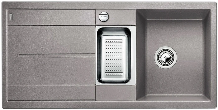 Blanco Metra 6 S Becken reversibel mit Ablauffernbedienung alumetallic