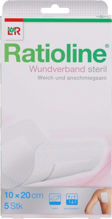 Lohmann & Rauscher Ratioline Wundverband steril, 10 x 20cm, 5 Stück