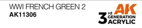AK-Interactive 3rd Gen Acrylic Colors AFV Series WWI french green 2, 17ml