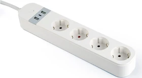 Gembird Smart Powerstrip mit USB-Ladegerät 4-fach weiß, 1x USB-C/2x USB-A, 3680W, Typ F, Smart-Steckdosenleiste (TSL-PS-S4U-01-W)