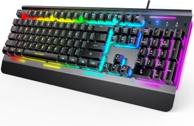 TeckNet RGB Gaming Keyboard, schwarz, LEDs RGB, USB, US (TK-KB002-US)