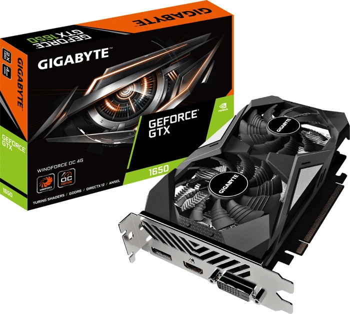 GIGABYTE GeForce GTX 1650 D6 Windforce OC 4G (Rev. 2.0), 4GB GDDR6, DVI, HDMI, DP