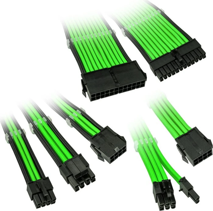 Kolink Core Adept Braided Cable Extension Kit, Green