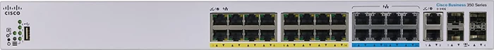 Cisco Business 350 Rackmount Gigabit Managed Switch, 24x RJ-45, 2x SFP+, 2x RJ-45/SFP+, 375W UPoE
