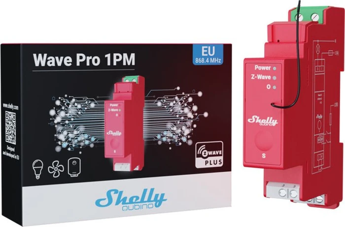 Shelly Qubino Wave Pro 1PM, 1-Kanal, 1TE REG, Schaltaktor