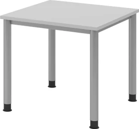 Hammerbacher Ergonomic Plus H-Serie VHS08/5/S Schreibtisch 80x80cm grau/silber