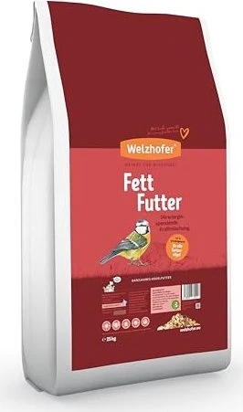 Welzhofer Fettfutter, Ganzjahres-Vogelfutter für Wildvögel, 25kg
