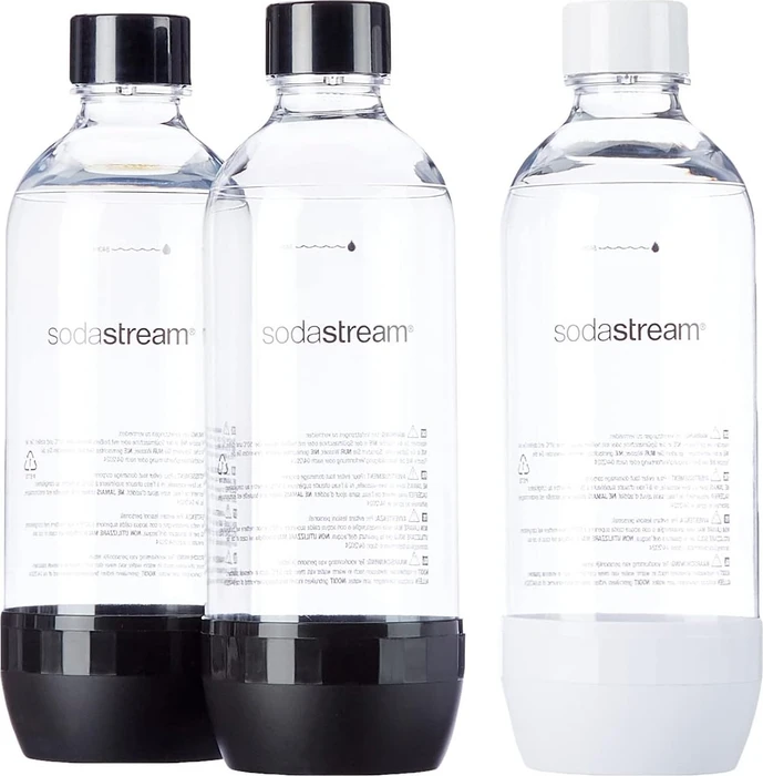 SodaStream PET Sodaflasche 1l schwarz/schwarz/weiß, 3 Stück