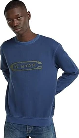 G-Star Destroyed G Logo Washed Sweatshirt imperial blue gd (Herren)