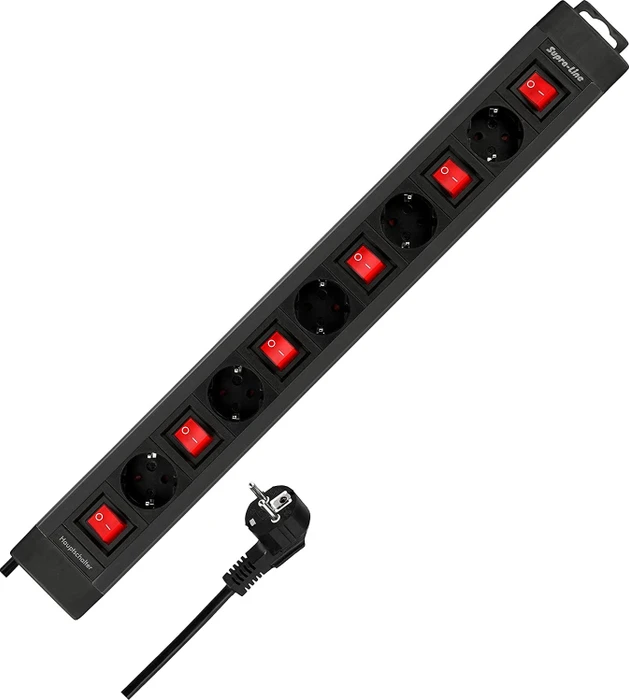 REV Ritter SupraLine mit Schalter, 5-fach, einzeln schaltbar, 3.4m, anthrazit/schwarz