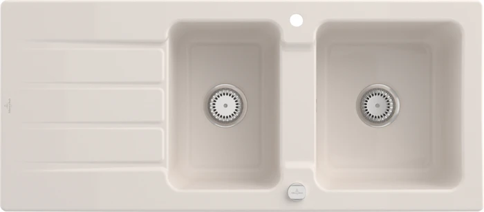 Villeroy & Boch Architectura 1160x510mm Einbau Becken reversibel mit Ablauffernbedienung crema