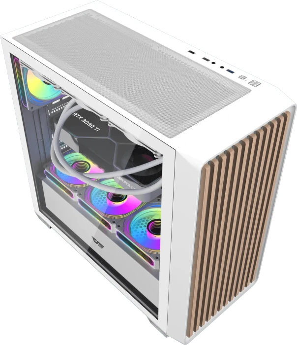 DarkFlash DS900WD White, Glasfenster