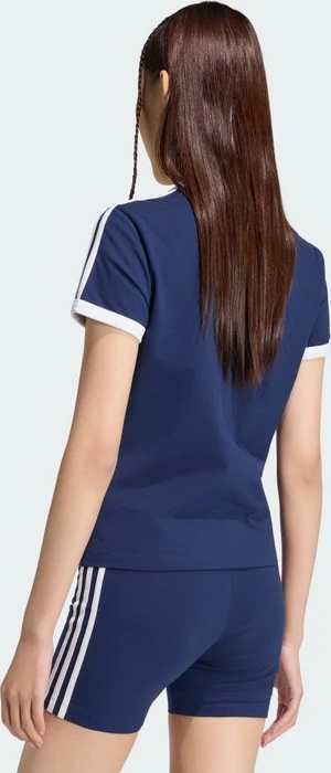 adidas 3-Streifen Slim T-Shirt kurzarm night indigo/white (Damen)