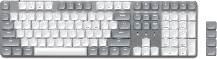 Satechi SM3 Slim Mechanical Backlit BT Keyboard, Light, weiß/grau, low-profile BROWN Switches, USB/Bluetooth, US